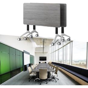 Conference Table, Folding Conference Room Tables, Large Rectangle Business Tables for Offices Meeting Room (2, Grey, 55.1")