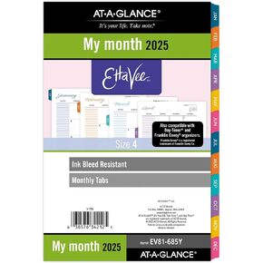 2025 AT-A-GLANCE® EttaVee™ Monthly Planner Refill, 5-1/2" x 8-1/2", Art & Design, January 2025 To December 2025, EV81-685Y
