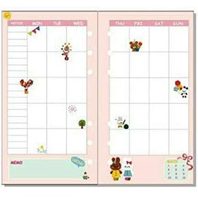 A6 Refillable Pages, SENRISE 6 Holes Colored Refill Notebook Executive Personal Organiser For Writting Your Daily/Weekly/Monthly Plan (40 Insert Pages, Pack of 2)