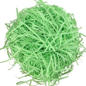 DZDXDZSW Green Smooth-Cut Paper Shreds - 200g (7 oz) Decorative Filler for Gift Wrapping, Party Decor & DIY Crafts | Eco-Friendly, Kid-Safe Flat-Cut Paper Strips