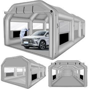 Inflatable Painting Spray Booth 26x14.5x9.5ft, Portable Blow Up Car Paint Booth with Air Filter System for Car Parking Tent Workstation