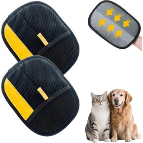 2 Pcs Pet Hair Removal Glove, 2025 New Upgrade Efficient Grooming Gloves for Pet Hair, Reusable Cat Dog Grooming Gloves Pet Hair, Remover Electrostatic Gloves, for Cats & Dogs