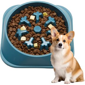 Suhaco Slow Feeder Dog Bowl for Small & Medium Dogs Anti-Slip Dog Feeding Bowls Puzzle Slow Down Eating Puzzle Dog Bowl Maze Anti-Overeating Pet Feeding Dishes
