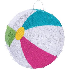 Fun Express Pool Party Beach Ball Piñata, Includes Hanger - Party Decor - VBS Vacation Bible School Supplies/Decor - 1 Piece