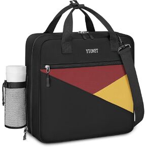 Ytonet Zipper Binder Bag, 2 Inch 3 Ring Binder with Zipper Fit 14 Inch Laptop, 500 Sheets Capacity Zippered Binders with Shoulder Strap & Removable O-Ring Pad for Middle School Student Boy, Black
