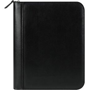 FranklinCovey - FC Signature Binder - Leather - Zipper Binder for Planners (Classic, Black)