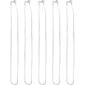 5 Pack Necklace Chain 925 Sterling Silver Necklace Snake Chains Bulk for Jewelry Making, 1.2 mm 20 Inch