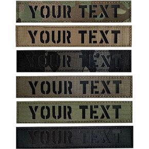 JUJUPUPS Custom Text 4x1" 5x1" IR Infrared Reflective Patch Call Sign Laser Cut Patch Hook Loop Fastener