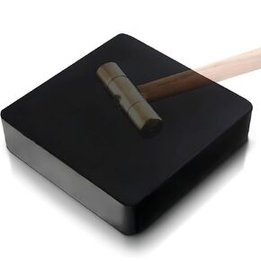 4 x 4" Synthetic Rubber Bench Block for Jewelry Making - Vibrations Absorbent Hard Rubber Block, Scratch and Deformation Resistance, Black Jewelry Soldering Block for Hammering, Shaping, and Forming
