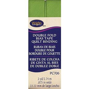 Wrights Products Double Fold Quilt Binding 7/8" X3yd, Leaf Green