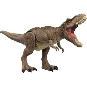 Mattel Jurassic World Chaos Theory All-Out Attack Tyrannosaurus Rex Dinosaur Action Figure Toy, T. rex with Rampage Attack, Chomp & Roar & Evolved Spikes, Digital Play