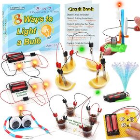 Electric Circuit Kit for Kids Ages 8-12, Electrical Circuits Science Project STEM Light Bulb Experiment, Educational STEAM Kits Electricity Toys Boys Girls Electronic Activities 6 7 8 9 10 12 Year Old