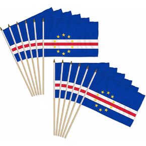 Cape Verde 12x18in Stick Flag - 1 dozen pack