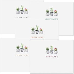 Cherry Blooms Personalized Note Cards - 24 Cards with White Envelopes, 4¼ x 5½ Inch Size, Blank Inside, Add a Name, For Thank You Notes, or Graduation Gifts…