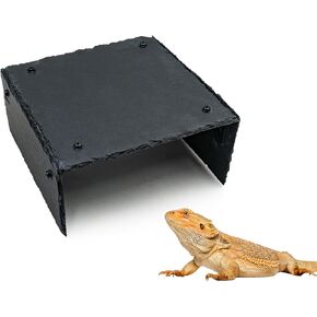 Bearded Dragon Tank Accessories, Slate Rocks for Reptiles, Bearded Dragon Basking Platform, Habitat Hide for Bearded Dragons, Tortoise, Gecko, Snake and Other Reptile & Amphibian