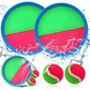 Toss and Catch Ball Set, Paddle Catch Ball and Toss Game for Kids, Great Beach Games/Backyard Games/Outdoor Games for Kids and Family