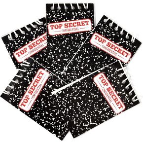 Gift Boutique 48 Count Top Secret Mini Notepads Spy Detective Secret Agent Mystery Crime Scene Theme Memo Spiral Paper Notebook Birthday Party Favor Supplies for Kids Boy Girl Classroom Rewards Prizes