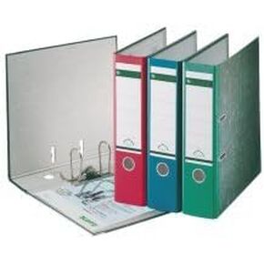 Leitz Quality Folder, The Original, Pack of 20, DIN A4 Lever Arch Folder, Narrow, 5 cm Wide, Cloudy Marble Paper, Recycled Folder, Blue Angel, with 180° Mechanism, Highest Stability, Grey, 10505085
