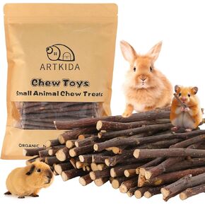 900g Apple Sticks Wood Chew Sticks Toys for Rabbits Chinchillas Guinea Pigs Hamsters Bunny Molar Chew Treats Toys for Teeth, Small Animals Snacks