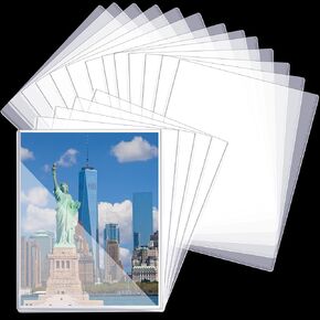 8 1/2" x 11" Rigid Print Protectors Clear Sheet Protectors Hard Plastic Paper Page Magazine Protectors for Collectors Rigid Top Loaders Document Holder Birth Certificate Protector (8)