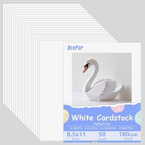 OcePor 100 Sheets Black Cardstock 8.5" x 11", 65lb/180gsm Black Card Stock, Thick Card Stock Paper, Heavy Cardstock Paper for Printer, Resume, Scrapbooks, Art, Crafts, Business Cards