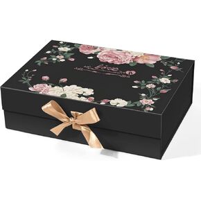 Magnetic Gift Boxes with Lids – 10.24x7.48x3.15 inches, Creamy White – Perfect for Party, Holiday, Birthday, and Wedding Gifts – Easy to Assemble with Strong Magnetic Closure and Ribbon Ties