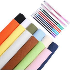 FFPDYBEST Fabric for Embroidery with Water-Soluble Pens for Embroidery Projects and Upholstery Decoration, 11.8 by 11.8-Inch (24pcs)