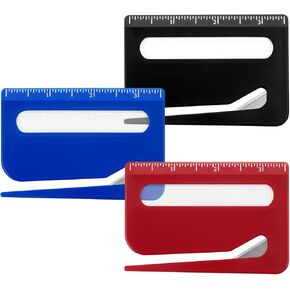 3-Pack Letter Openers with Ruler & Magnifier - Envelope & Package Slitter Tool, Safe Paper Cutter for Mails, Envelopes, Packages