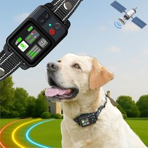 GPS Wireless Electric Fence for Dogs – Circular Dog Fence System with Rechargeable Training Collar, 6561ft Range, Waterproof, 3 Modes, Auto-Protection, No WiFi or Subscription, Outdoor Use Only