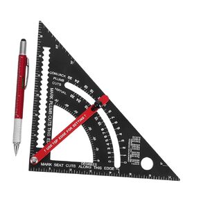 DOITOOL 2pcs Triangle Ruler with Smooth Writing Pen for Carpentry and Woodworking Precision Measuring Tools with Metric Scale for Accurate Construction