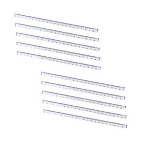 Housoutil 10pcs Transparent Ruler Accurate Measuring Tool for Students and Professionals Plastic Drawing Scale Ruler for Use
