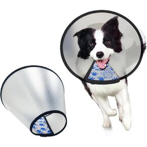 Plastic Pet Recovery Collars & Cones for Dogs and Cats After Surgery Adjustable Dog Cone Collar Elizabethan Collar Prevent Biting and Stop Licking Wound, Medium