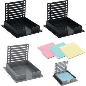 3 PCS Sticky Note Stencil and Holder, Sticky Note to Do List Stencil, Reusable, 3×3 Inch for Precise Planning and Organization, Suitable for Desk Office Home School Supplies (Black + Gray)