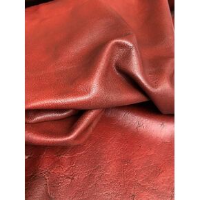 Antique Premium Quality Cow Skin Side Full Grain Leather Hide (NO Holes & CUTS) Import AA Grade Leather Hide (Antingue Red, 12"x12")