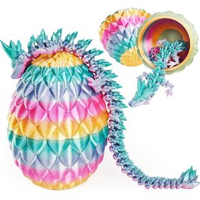 3D Printed Dragon Egg - Dragon Eggs with Dragon Inside, Easter Egg Toy for Boy Girl, Poseable Dragon Imaginative Play, Creative Decorative Gift