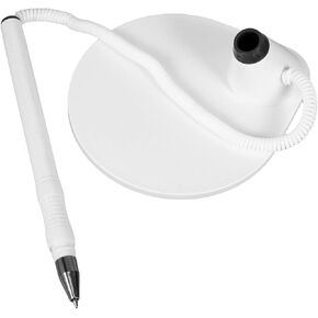 Plastic Cord Counter Pen with Base Holder Ergonomic Design for Use Plastic Construction Smooth Writing for Reception Desks