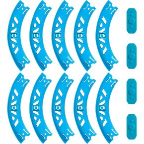 Replacement Curve Track Set Pieces for Hot Wheels 10-Piece Pack Curve Track Set, Connectors Included, 90-Degree Turn, Orange (10pc)