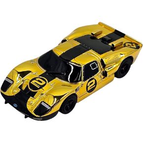 AFX Ford GT40 MKII #2 Gold Chrome / Black Edition Mega G+ Chassis HO Slot Car Exclusive