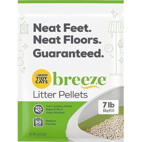 Tidy Cats Breeze Litter Pellets Refill Pouch, Made for Multiple Cats, Anti-Tracking Pellets for Breeze Litter System, 7 LB Refill Pouch (Pack of 6)