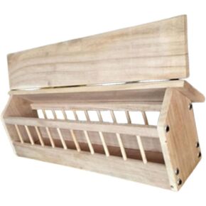 Pigeon Feeder Trough, Wood Bird Dispenser, Less Waste Bird Feeding Bowl, Chicken Feeder for Ducklings Pigeons Poultry Birds, 40x11x7cm
