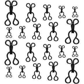 Lilaly 100 Sets 5 Size Blcak Hooks and Eyes for Sewing,Hook and Eye Closures for Clothing Replacement,for Clothing, Sewing DIY Craft(11.5mm,12.5mm,14mm,17mm,22mm) in Saudi Arabia