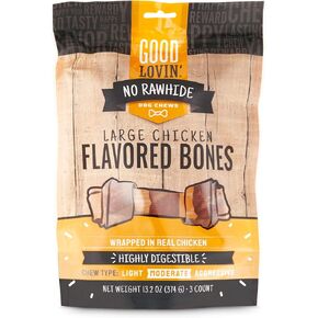 Good Lovin' No Rawhide Large Chicken Flavored Dog Bones 13.2 oz. Count of 3