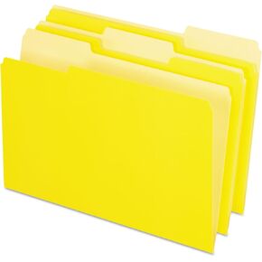 Pendaflex Two-Tone Color File Folders, Legal Size, Yellow, 1/3 Cut, 100/BX (153 1/3 YEL)