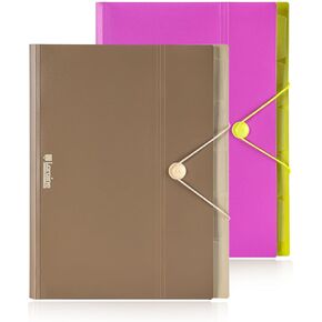 2-4-Pocket Expanding File Organizer - Waterproof Accordion Folder with Index Tabs, Eco-Friendly PP Material for Home/Office/School Document Storage (Light Green + Dark Green)