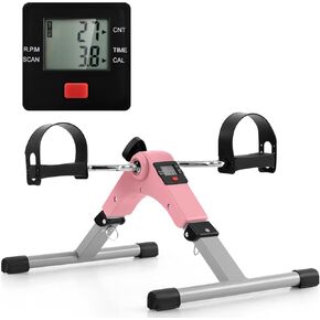 دراجة تمرين صغيرة من Goplus، قابلة للطي تحت المكتب، جهاز تمرين دواسة الدراجة لكبار السن مع مقاومة قابلة للتعديل، دراجة مكتبية خفيفة الوزن للقدم في الأماكن المغلقة مع شاشة LCD إلكترونية للذراعين والساقين in Kuwait
