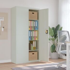 CHARMMA File Cabinet Light Grey Powder-Coated Steel Large File Cabinet,Filing Cabinets-339753