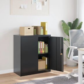 CHARMMA File Cabinet Anthracite Powder-Coated Steel Medium File Cabinet,Filing Cabinets-339735