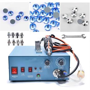 Pearl Bead Setting Machine, Multi-Function Pearl Bonding Machine - Heat Repair Rhinestone Rod Setting Tool with Adjust Time/Outlet and Air Pump, Hot Drill and Hot Plate