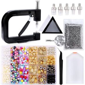 JSEIAJB Pearl Setting Machine Rivet Buttons Handmade Tools for Hats/Shoes/Clothes/Bags/Skirt DIY Accessories