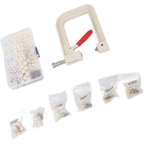 Hand Pearl Adjustment Machine Press Tools for Hats for Hats Shoes Bags Skirts, DIY Accessories with 4 Mm-12 Mm 6 Pearl Pearl Sizes, Tota
